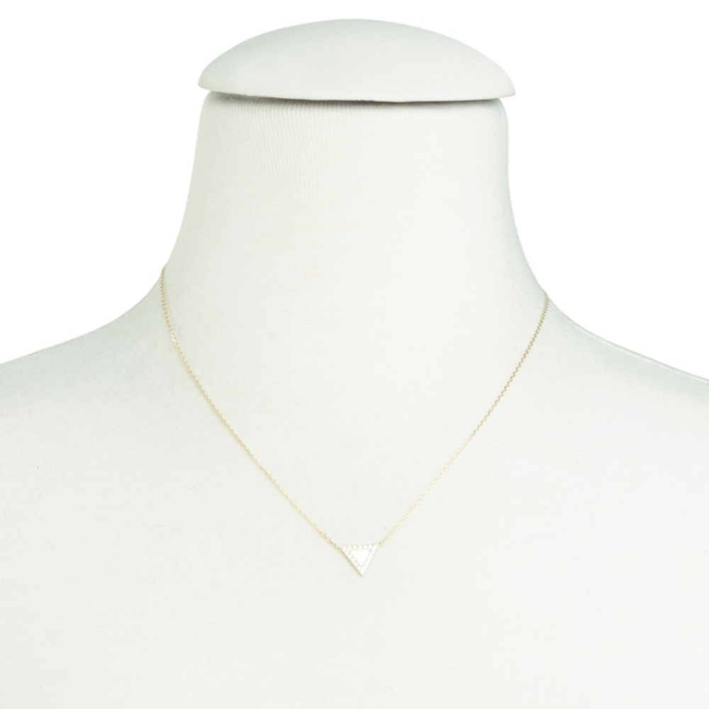 14K Gold Plated Sterling Silver 16” Triangle Neckl - Picture 3 of 4